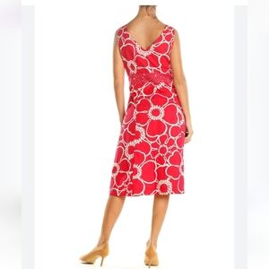 BODEN Red and White Floral Sleeveless Dress size 4